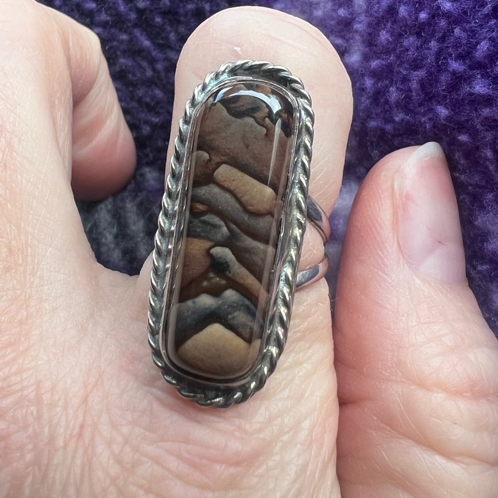 Vintage Sterling silver Biggs Jasper ring